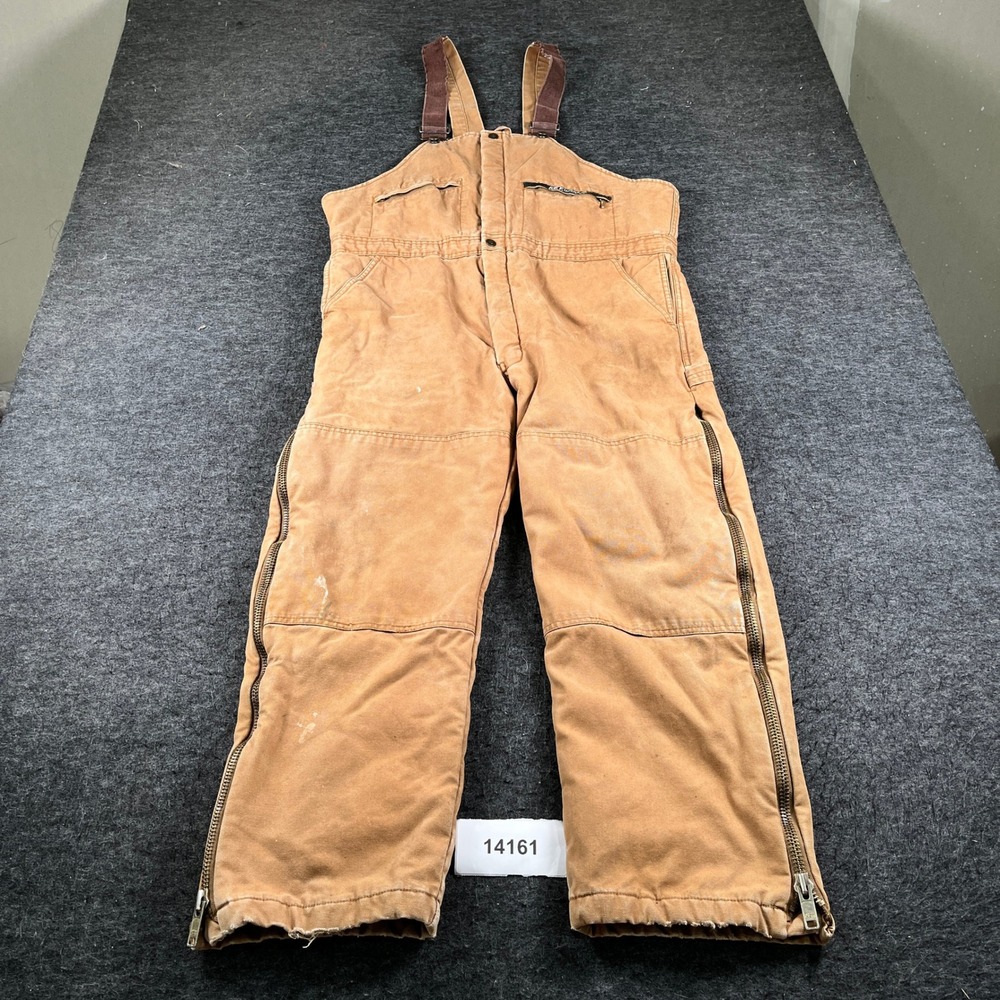 Key Outerwear Insulated Bib Overalls Mens Large Brown Cotton Workwear Heavy Duty